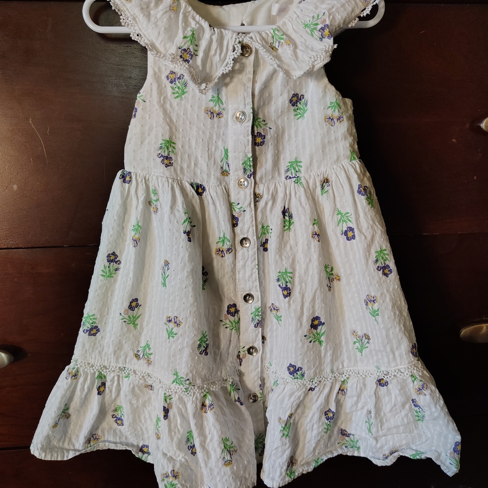 Shabby Chic White Floral Kids Dress